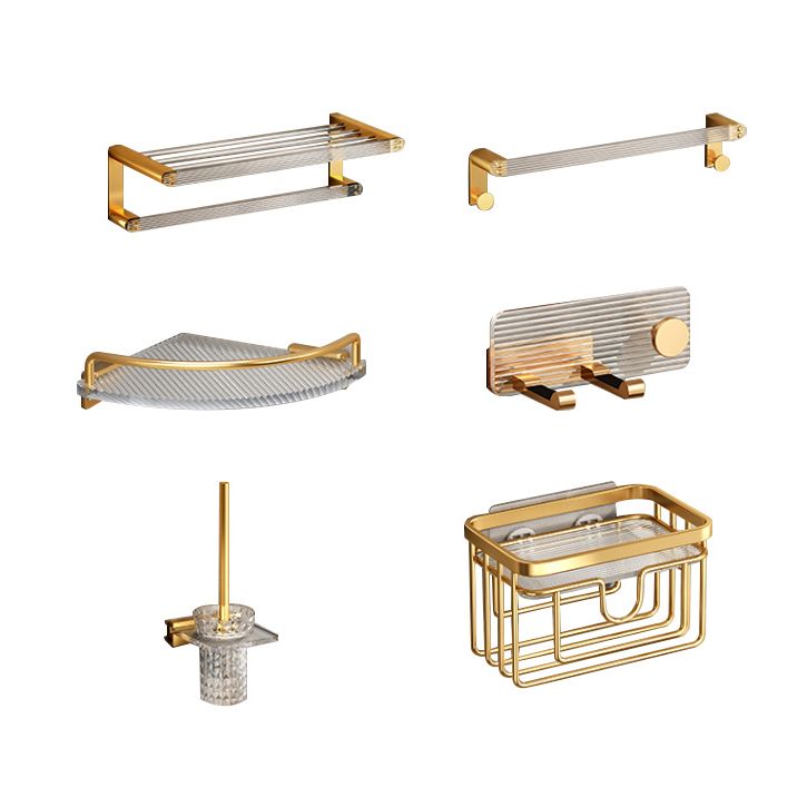 Modern Golden Bathroom Accessory As Individual Or As a Set with Bath Shelf Clearhalo 'Bathroom Hardware Sets' 'Bathroom Hardware' 'Bathroom Remodel & Bathroom Fixtures' 'bathroom_hardware_sets' 'Home Improvement' 'home_improvement' 'home_improvement_bathroom_hardware_sets' 1200x1200_516823da-49bb-4836-a517-9d4c57e28387