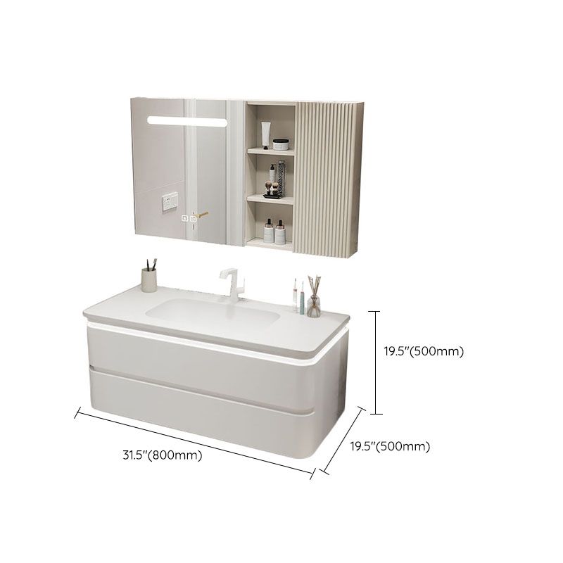 Wall Mount Modern Bathroom Vanity Set with Mirror Faucet Sink Clearhalo 'Bathroom Remodel & Bathroom Fixtures' 'Bathroom Vanities' 'bathroom_vanities' 'Home Improvement' 'home_improvement' 'home_improvement_bathroom_vanities' 1200x1200_518ec5ca-1049-4954-93d9-0ea3f533e69e