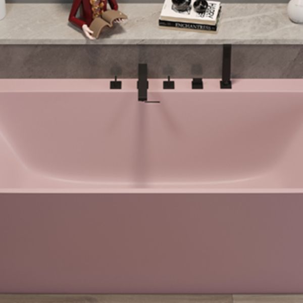 Modern Soaking Stone Bathtub Rectangle Back to Wall Bathtub with Faucet Clearhalo 'Bathroom Remodel & Bathroom Fixtures' 'Bathtubs' 'Home Improvement' 'home_improvement' 'home_improvement_bathtubs' 'Showers & Bathtubs' 1200x1200_51a3db13-38ea-42b7-9e1c-f0d3113f8ec6