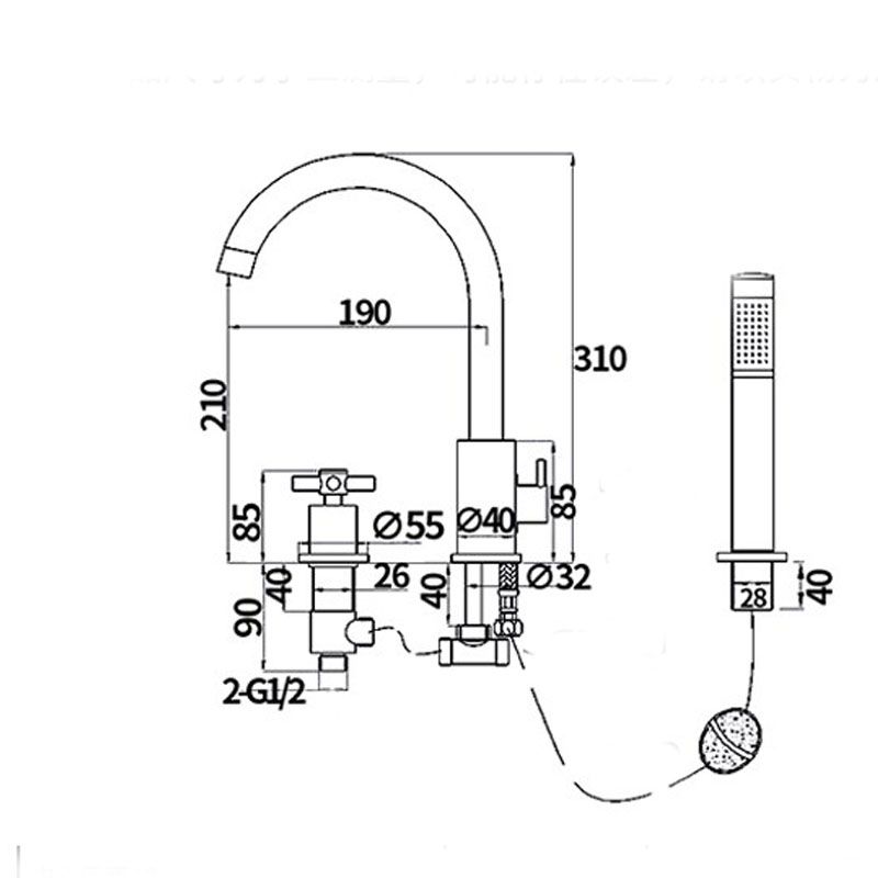 Modern Roman Tub Faucet Set Copper Deck-Mount with Handles Bathtub Faucet Clearhalo 'Bathroom Remodel & Bathroom Fixtures' 'Bathtub Faucets' 'bathtub_faucets' 'Home Improvement' 'home_improvement' 'home_improvement_bathtub_faucets' 1200x1200_51bb2f9e-836b-492f-bc32-cae5bbef2645