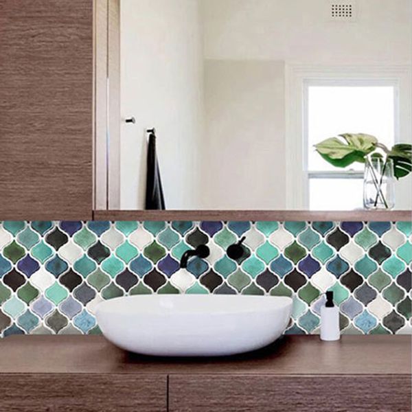 Square Peel & Stick Mosaic Tile Plastic Arabesque Peel and Stick Wall Tile Clearhalo 'Flooring 'Home Improvement' 'home_improvement' 'home_improvement_peel_stick_blacksplash' 'Peel & Stick Backsplash Tile' 'peel_stick_blacksplash' 'Walls & Ceilings' Walls and Ceiling' 1200x1200_51e17907-89f5-405e-a6cc-85a881b9ca81