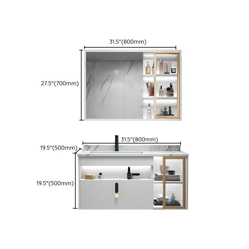 Gorgeous Sink Vanity Wall-Mounted Bathroom Vanity Cabinet with Mirror Cabinet Clearhalo 'Bathroom Remodel & Bathroom Fixtures' 'Bathroom Vanities' 'bathroom_vanities' 'Home Improvement' 'home_improvement' 'home_improvement_bathroom_vanities' 1200x1200_51e1a0e0-a7f2-4a32-9719-564b3b73508b