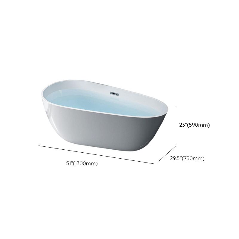 Modern Acrylic Bathtub Freestanding Soaking Bathtub with Drain Bathtub and Overflow Hole Clearhalo 'Bathroom Remodel & Bathroom Fixtures' 'Bathtubs' 'Home Improvement' 'home_improvement' 'home_improvement_bathtubs' 'Showers & Bathtubs' 1200x1200_51ea36a5-3a96-4daf-893b-eb59488f0eaa