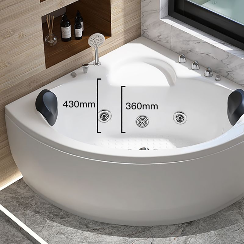 Modern Corner Acrylic Bathtub Air/Whirlpool Bathtub with Drain and Overflow Trim Clearhalo 'Bathroom Remodel & Bathroom Fixtures' 'Bathtubs' 'Home Improvement' 'home_improvement' 'home_improvement_bathtubs' 'Showers & Bathtubs' 1200x1200_52089349-6828-41d1-a02b-f58f4acc02bb