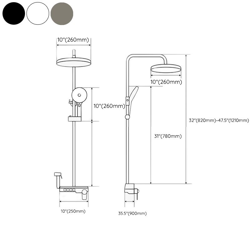 Brass Circular Shower Combo Wall Mounted Shower Set with 2 Shower Heads Clearhalo 'Bathroom Remodel & Bathroom Fixtures' 'Home Improvement' 'home_improvement' 'home_improvement_shower_faucets' 'Shower Faucets & Systems' 'shower_faucets' 'Showers & Bathtubs Plumbing' 'Showers & Bathtubs' 1200x1200_52114253-2db7-4f9f-a810-c7462da9d832