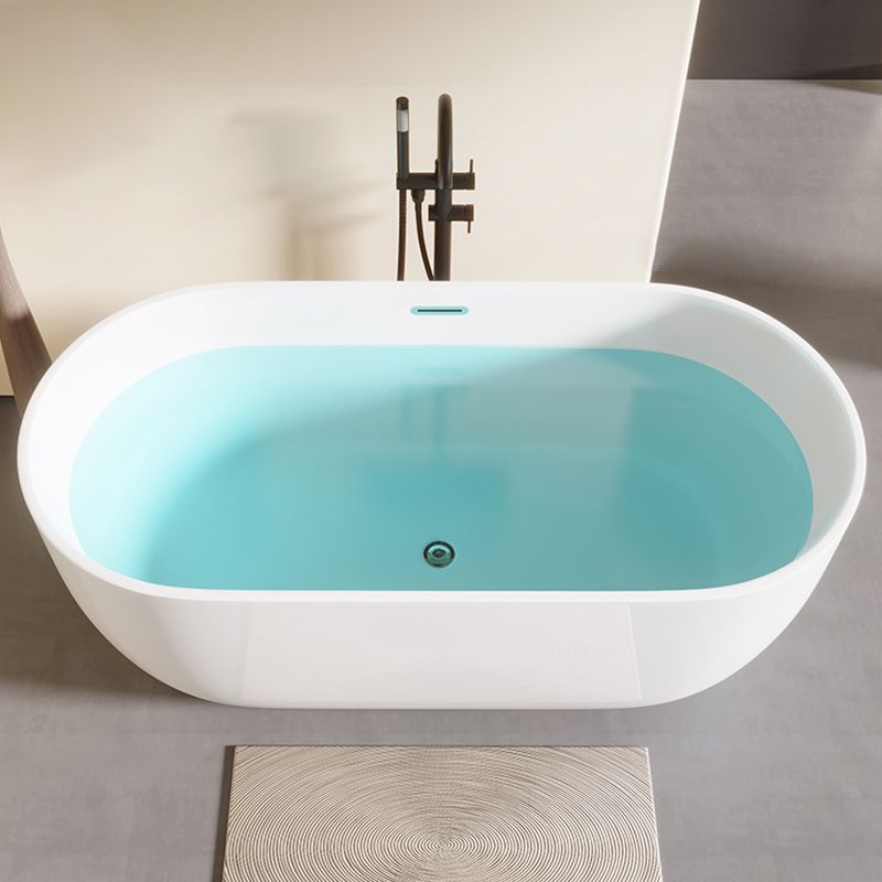 Modern Acrylic-Fiberglass Oval Bathtub Freestanding Soaking Bathtub with Center Drain Clearhalo 'Bathroom Remodel & Bathroom Fixtures' 'Bathtubs' 'Home Improvement' 'home_improvement' 'home_improvement_bathtubs' 'Showers & Bathtubs' 1200x1200_522305e4-d274-4092-b023-4186fe32ceac