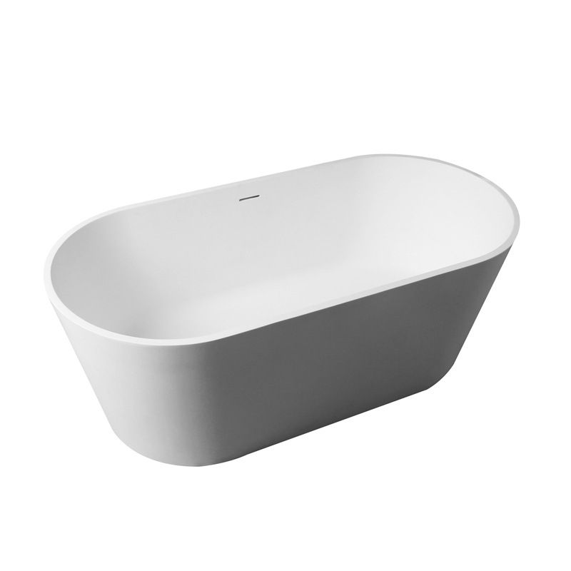 Stone Soaking Bathtub Antique Finish Oval Back to Wall Bath Tub (Faucet not Included) Clearhalo 'Bathroom Remodel & Bathroom Fixtures' 'Bathtubs' 'Home Improvement' 'home_improvement' 'home_improvement_bathtubs' 'Showers & Bathtubs' 1200x1200_5236ee64-e44e-446d-a476-d14a735205f9