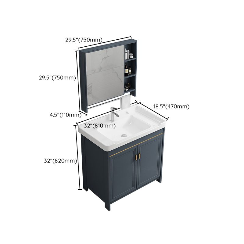 Glam Freestanding Bathroom Vanity Blue Metal Frame Single-Sink Vanity Set Clearhalo 'Bathroom Remodel & Bathroom Fixtures' 'Bathroom Vanities' 'bathroom_vanities' 'Home Improvement' 'home_improvement' 'home_improvement_bathroom_vanities' 1200x1200_52574a00-9a9b-48f6-86b8-796ed5468289