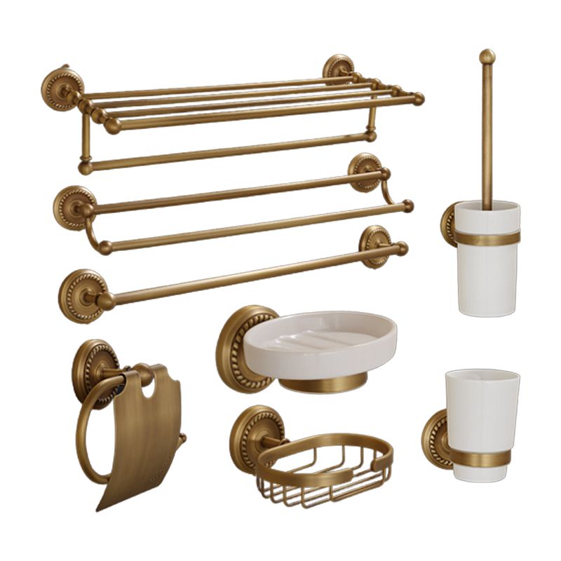 5-Piece Traditional Bathroom Accessory As Individual Or As a Set in Brushed Brass Clearhalo 'Bathroom Hardware Sets' 'Bathroom Hardware' 'Bathroom Remodel & Bathroom Fixtures' 'bathroom_hardware_sets' 'Home Improvement' 'home_improvement' 'home_improvement_bathroom_hardware_sets' 1200x1200_52899a98-925b-49c9-904b-dfce758cae45