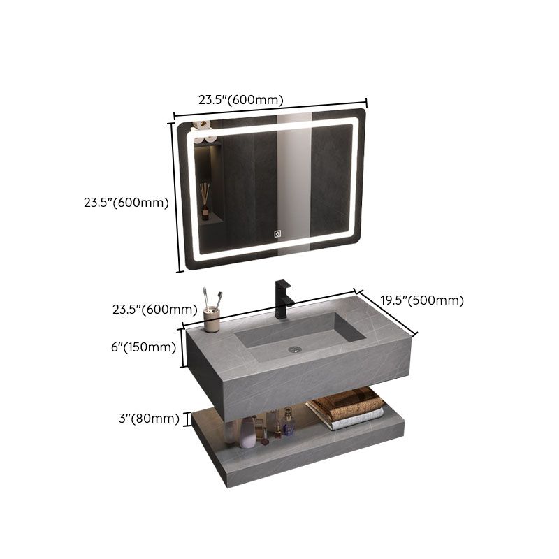 Wall Mount Mirror Included Sink Vanity for Bathroom with Sink Faucet Clearhalo 'Bathroom Remodel & Bathroom Fixtures' 'Bathroom Vanities' 'bathroom_vanities' 'Home Improvement' 'home_improvement' 'home_improvement_bathroom_vanities' 1200x1200_5289a5b5-6577-4c28-b9ed-7c7b786fd423