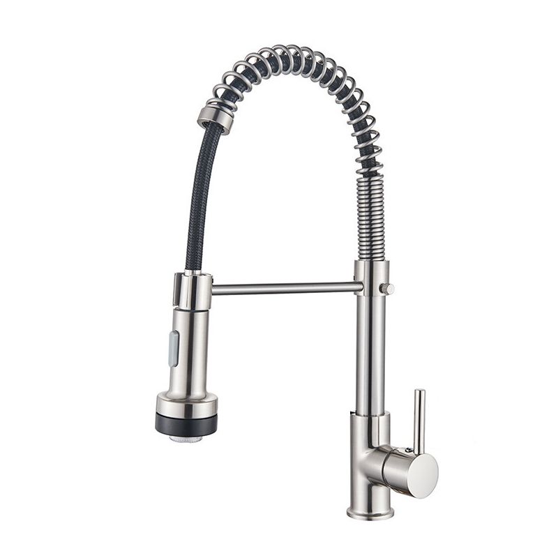 Brass Spring Spout Kitchen Faucet with Single Handle Kitchen Faucet with LED Lighting Clearhalo 'Home Improvement' 'home_improvement' 'home_improvement_kitchen_faucets' 'Kitchen Faucets' 'Kitchen Remodel & Kitchen Fixtures' 'Kitchen Sinks & Faucet Components' 'kitchen_faucets' 1200x1200_529ab7a1-512d-41ef-9e92-547957bf6d5f