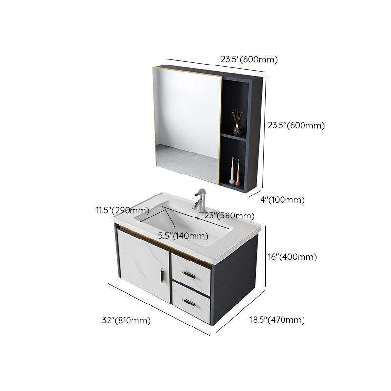 Modern Style Bath Vanity Dirt Resistant Wall Mount Bath Vanity with Faucet Clearhalo 'Bathroom Remodel & Bathroom Fixtures' 'Bathroom Vanities' 'bathroom_vanities' 'Home Improvement' 'home_improvement' 'home_improvement_bathroom_vanities' 1200x1200_529de392-7f48-4c36-8e29-c480a88c05f9