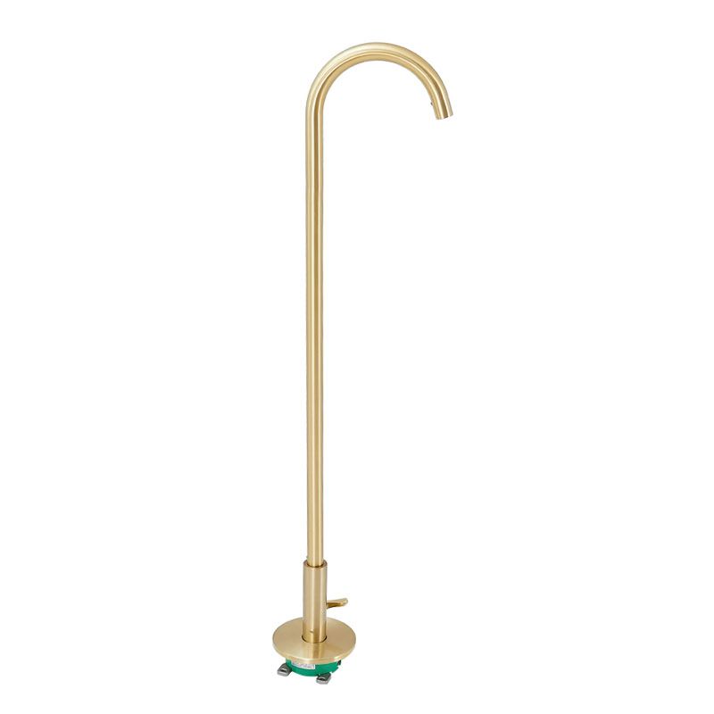 Contemporary Brass Freestanding Bathtub Faucet High Arc Bathtub Faucet Clearhalo 'Bathroom Remodel & Bathroom Fixtures' 'Bathtub Faucets' 'bathtub_faucets' 'Home Improvement' 'home_improvement' 'home_improvement_bathtub_faucets' 1200x1200_52aab06f-a438-4365-b9a8-062eb42c4a42