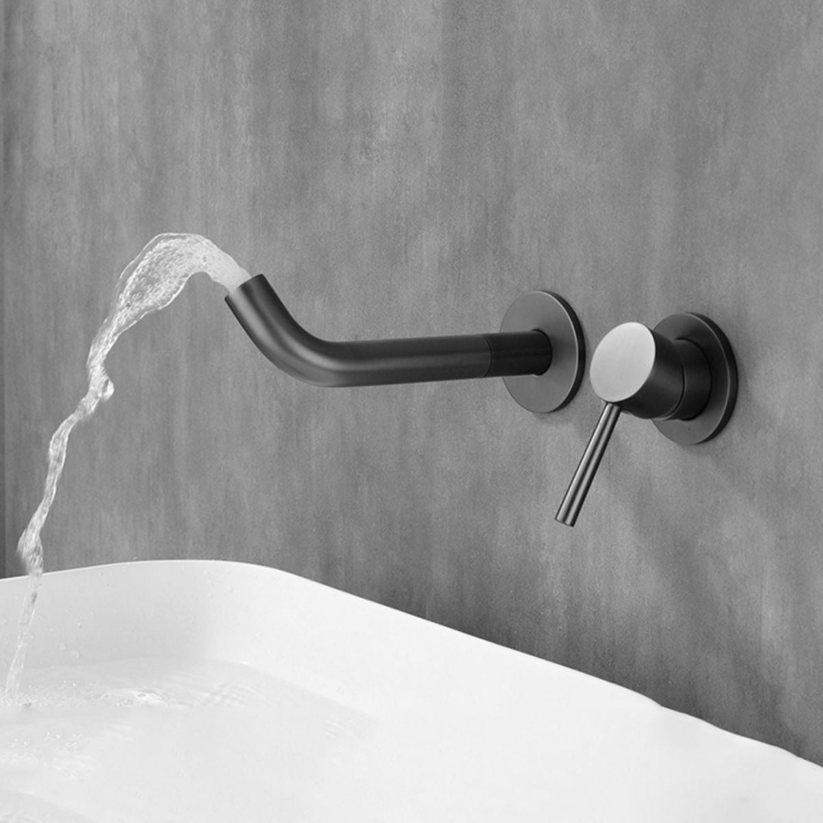 Single Handle Bathroom Faucet Modern Wall Mounted Widespread Lavatory Faucet Clearhalo 'bathroom_sink_faucets' 'Conjunta de Baño y Conjunta de Grifo' 'Coronamiento de Baño y Dispositivo de Baño' 'Grifo del lavabo del baño' 'Hogar' 'home_improvement' 'home_improvement_bathroom_sink_faucets' 'Mejoras para el hogar' 1200x1200_52ab141e-6040-4c66-ab7b-5e495eda3f78