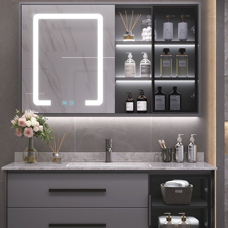Wall Mount Mirror Included Bath Vanity with Faucet Drawers for Bathroom Clearhalo 'Bathroom Remodel & Bathroom Fixtures' 'Bathroom Vanities' 'bathroom_vanities' 'Home Improvement' 'home_improvement' 'home_improvement_bathroom_vanities' 1200x1200_52aca71d-a8ee-41d9-a009-479ea4dc6da2