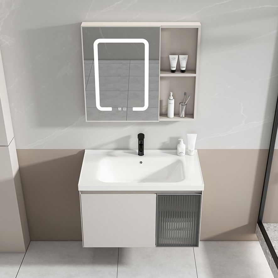 Metal Bathroom Vanity Set Single Sink Wall Mounted Bathroom Vanity Set Clearhalo 'Bathroom Remodel & Bathroom Fixtures' 'Bathroom Vanities' 'bathroom_vanities' 'Home Improvement' 'home_improvement' 'home_improvement_bathroom_vanities' 1200x1200_52bff5f5-2ed9-4f38-9d25-ebb99f3c266e