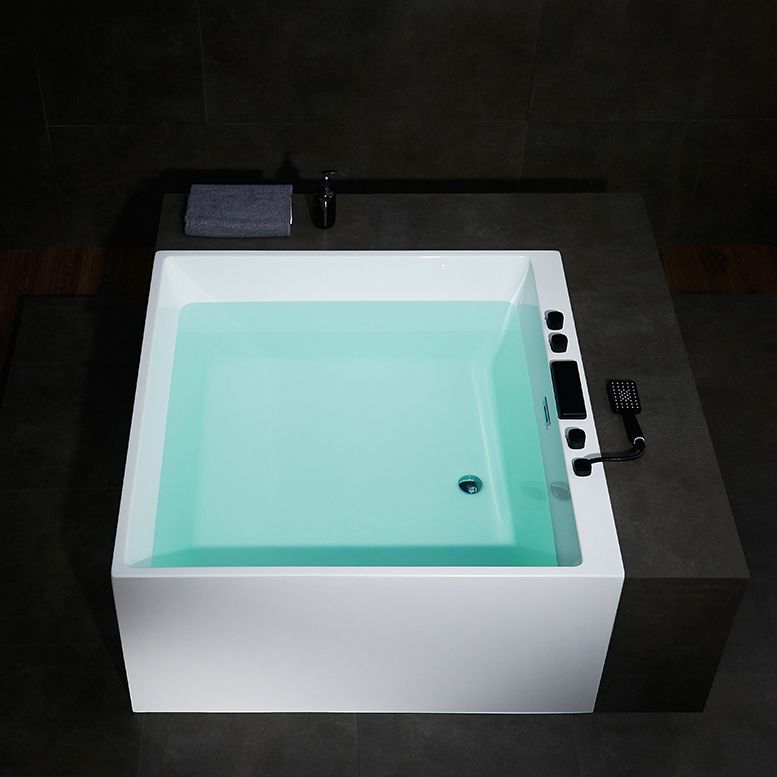 Modern Square Bath Stand Alone Acrylic Soaking White Bathtub Clearhalo 'Bathroom Remodel & Bathroom Fixtures' 'Bathtubs' 'Home Improvement' 'home_improvement' 'home_improvement_bathtubs' 'Showers & Bathtubs' 1200x1200_535955fa-f451-49e0-97be-3e2879c55e1f