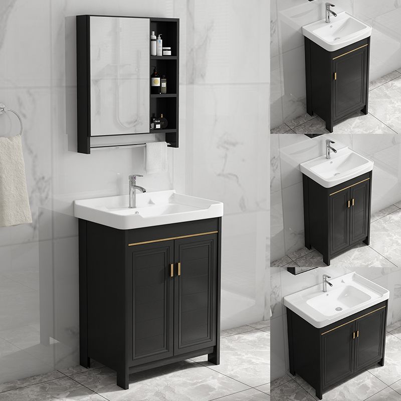 Rectangular Bathroom Vanity Single-Sink Glam Black Freestanding Vanity Set Clearhalo 'Bathroom Remodel & Bathroom Fixtures' 'Bathroom Vanities' 'bathroom_vanities' 'Home Improvement' 'home_improvement' 'home_improvement_bathroom_vanities' 1200x1200_536c04b6-6412-4a43-87a4-bad2c8ff5948