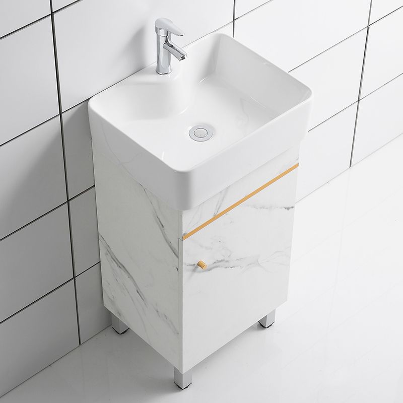Modern Single Sink Bathroom Vanity White Ceramic Top Rectangular Vanity Set Clearhalo 'Bathroom Remodel & Bathroom Fixtures' 'Bathroom Vanities' 'bathroom_vanities' 'Home Improvement' 'home_improvement' 'home_improvement_bathroom_vanities' 1200x1200_539816c6-11c8-495d-8b1d-3fb15b2ac733