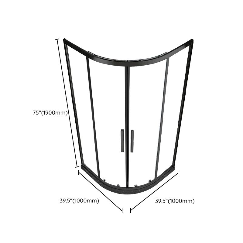 Round Double Sliding Shower Enclosure Corner Tempered Glass Shower Enclosure Clearhalo 'Bathroom Remodel & Bathroom Fixtures' 'Home Improvement' 'home_improvement' 'home_improvement_shower_stalls_enclosures' 'Shower Stalls & Enclosures' 'shower_stalls_enclosures' 'Showers & Bathtubs' 1200x1200_53a19913-1425-41c9-8572-c6380dd941c3