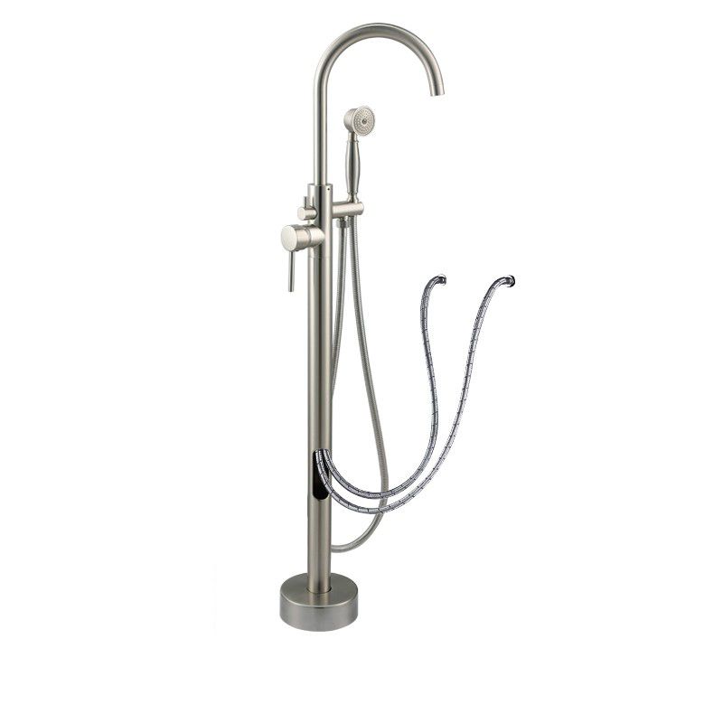 Modern Style Freestanding Tub Filler Copper Floor Mount Freestanding Tub Filler Clearhalo 'Bathroom Remodel & Bathroom Fixtures' 'Bathtub Faucets' 'bathtub_faucets' 'Home Improvement' 'home_improvement' 'home_improvement_bathtub_faucets' 1200x1200_53ac616e-4a03-460a-b1d1-e28d2fa4219f