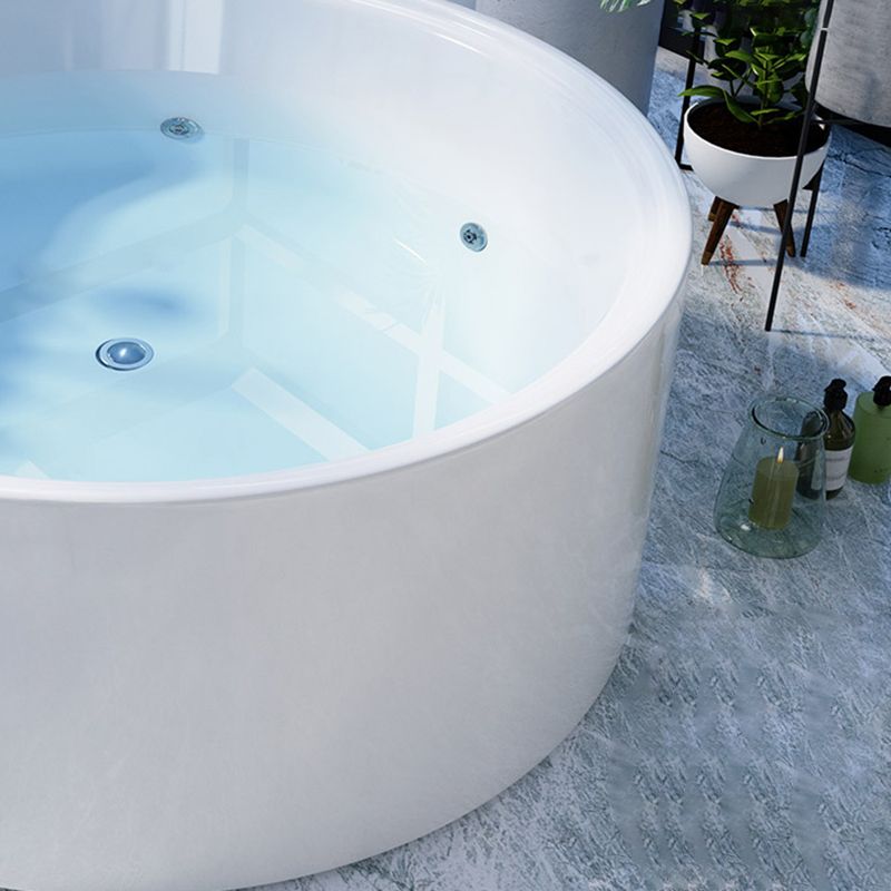 Round Freestanding Soaking Bathtub Modern Acrylic-Fiberglass White Bathtub Clearhalo 'Bathroom Remodel & Bathroom Fixtures' 'Bathtubs' 'Home Improvement' 'home_improvement' 'home_improvement_bathtubs' 'Showers & Bathtubs' 1200x1200_53bfe8c7-730a-4f6e-bad7-340a291244ae