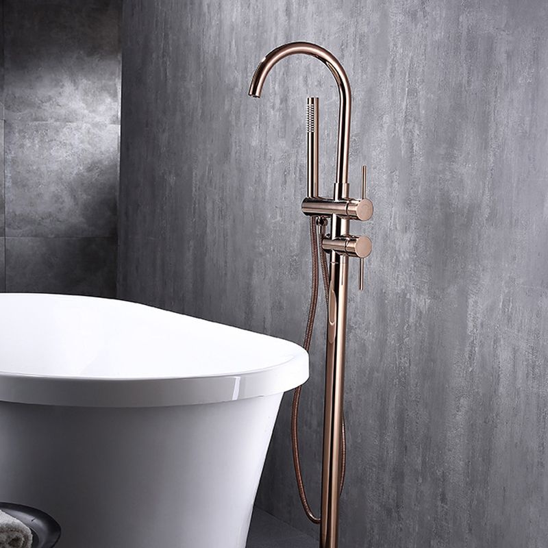 Traditional Floor Mounted Metal Freestanding Tub Filler Swivel Freestanding Faucet Clearhalo 'Bathroom Remodel & Bathroom Fixtures' 'Bathtub Faucets' 'bathtub_faucets' 'Home Improvement' 'home_improvement' 'home_improvement_bathtub_faucets' 1200x1200_53de974d-71e2-45fe-8955-f05c5db9a953