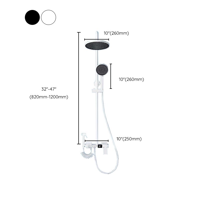 Modern Shower System Wall Mounted Spot Resist Round Shower System with Hand Shower Clearhalo 'Bathroom Remodel & Bathroom Fixtures' 'Home Improvement' 'home_improvement' 'home_improvement_shower_faucets' 'Shower Faucets & Systems' 'shower_faucets' 'Showers & Bathtubs Plumbing' 'Showers & Bathtubs' 1200x1200_53fab1f4-017f-4d34-9db1-ac50a8329bce