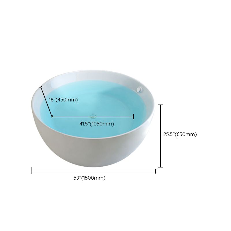 Modern Round Acrylic Bathtub Center Drain and Overflow Trim Tub Clearhalo 'Bathroom Remodel & Bathroom Fixtures' 'Bathtubs' 'Home Improvement' 'home_improvement' 'home_improvement_bathtubs' 'Showers & Bathtubs' 1200x1200_53fde495-deb7-4087-829d-8ba9c090eafb