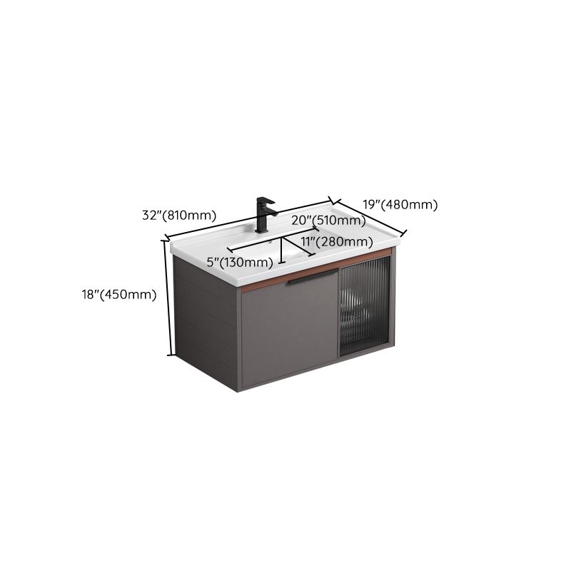 Modern Rectangular Bathroom Vanity Metal Frame Single-Sink Sink Vanity Clearhalo 'Bathroom Remodel & Bathroom Fixtures' 'Bathroom Vanities' 'bathroom_vanities' 'Home Improvement' 'home_improvement' 'home_improvement_bathroom_vanities' 1200x1200_54096be4-d67d-47b6-af7e-48ab55c88091