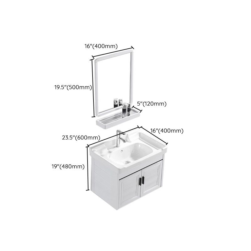 Modern White Wall Mount Bathroom Sink Vanity with Faucet Sink Clearhalo 'Bathroom Remodel & Bathroom Fixtures' 'Bathroom Vanities' 'bathroom_vanities' 'Home Improvement' 'home_improvement' 'home_improvement_bathroom_vanities' 1200x1200_5419397d-f7fa-43a1-a3e4-c26062065a84