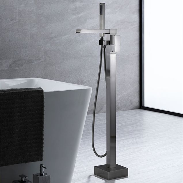 Floor Mounted Bronzel Freestanding Tub Filler Single Handle Freestanding Faucet with Hose Clearhalo 'Bathroom Remodel & Bathroom Fixtures' 'Bathtub Faucets' 'bathtub_faucets' 'Home Improvement' 'home_improvement' 'home_improvement_bathtub_faucets' 1200x1200_544a1bff-5ef4-4545-9691-75babf58617e