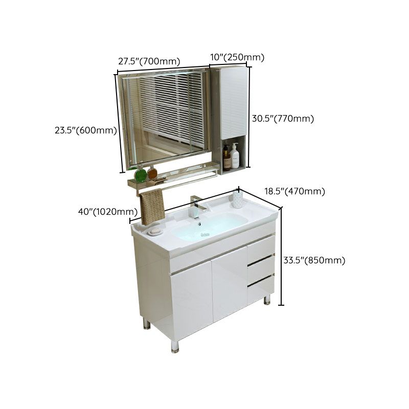 Freestanding Modern Sink Included Bath Vanity with Mirror for Bathroom Clearhalo 'Bathroom Remodel & Bathroom Fixtures' 'Bathroom Vanities' 'bathroom_vanities' 'Home Improvement' 'home_improvement' 'home_improvement_bathroom_vanities' 1200x1200_544b13c7-16a5-44d3-9f57-de0a7dc3f82f