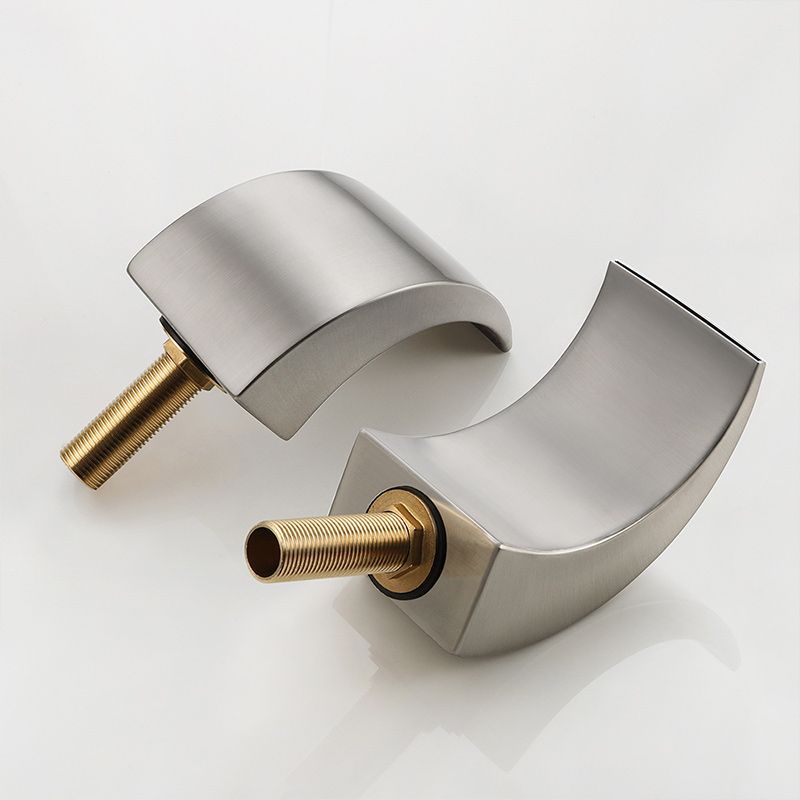 Wall Mounted Bathroom Faucet Knob Handle Waterfall Spout Faucet with LED Clearhalo 'Bathroom Remodel & Bathroom Fixtures' 'Bathroom Sink Faucets' 'Bathroom Sinks & Faucet Components' 'bathroom_sink_faucets' 'Home Improvement' 'home_improvement' 'home_improvement_bathroom_sink_faucets' 1200x1200_544bf752-ce14-4efc-b0bc-b6573f7ed3c3