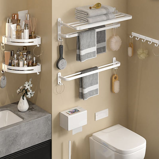 Modern White Bathroom Accessory Kit Bath Shelf Towel Bar Bath Hardware Set Clearhalo 'Bathroom Hardware Sets' 'Bathroom Hardware' 'Bathroom Remodel & Bathroom Fixtures' 'bathroom_hardware_sets' 'Home Improvement' 'home_improvement' 'home_improvement_bathroom_hardware_sets' 1200x1200_544db5f6-80be-439a-9cc6-47ea8342d291