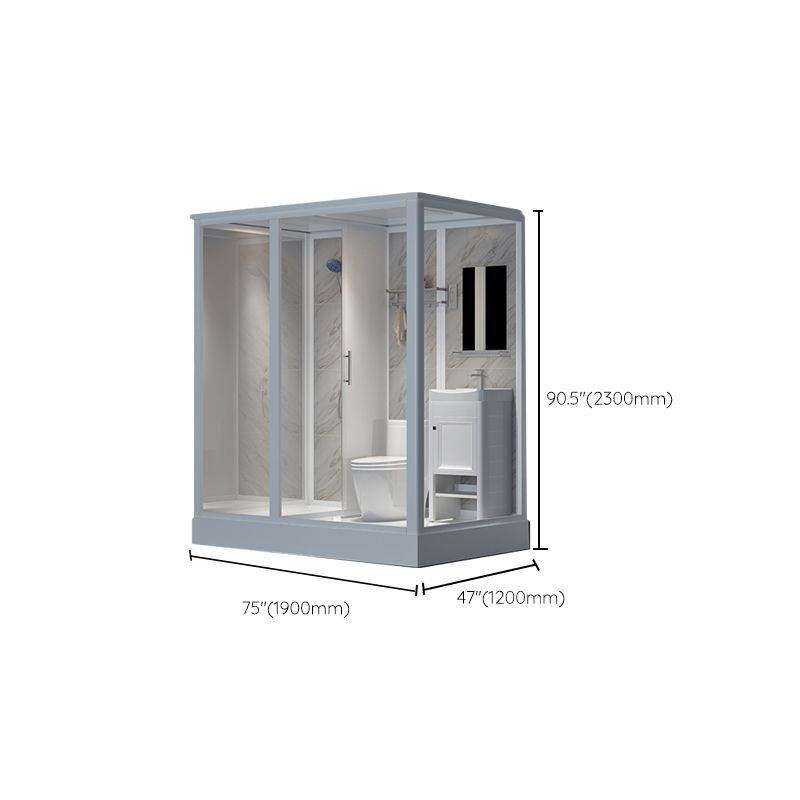 Clear Rectangle Shower Stall Modern Single Sliding Shower Stall Clearhalo 'Bathroom Remodel & Bathroom Fixtures' 'Home Improvement' 'home_improvement' 'home_improvement_shower_stalls_enclosures' 'Shower Stalls & Enclosures' 'shower_stalls_enclosures' 'Showers & Bathtubs' 1200x1200_54512429-b28b-4c19-a005-4878a04efc60