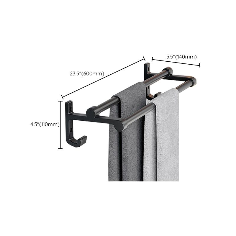 Modern Aluminum Bathroom Accessory Set Matte Black Bath Shelf/Towel Bar/Paper Holder Clearhalo 'Bathroom Hardware Sets' 'Bathroom Hardware' 'Bathroom Remodel & Bathroom Fixtures' 'bathroom_hardware_sets' 'Home Improvement' 'home_improvement' 'home_improvement_bathroom_hardware_sets' 1200x1200_545e0a26-eb14-4f43-b6c9-a081f76a6ccf