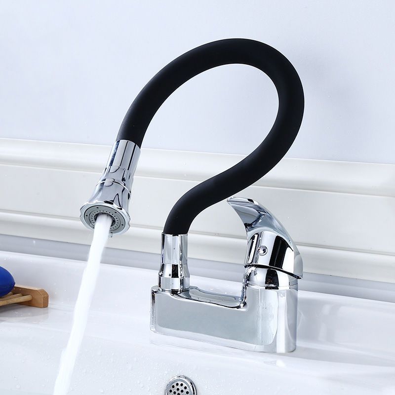 Modern Style Vessel Faucet Copper Single Handle High Arc Vessel Faucet Clearhalo 'Bathroom Remodel & Bathroom Fixtures' 'Bathroom Sink Faucets' 'Bathroom Sinks & Faucet Components' 'bathroom_sink_faucets' 'Home Improvement' 'home_improvement' 'home_improvement_bathroom_sink_faucets' 1200x1200_5463eff8-ba45-40e0-a84f-b7036a8e9f5d