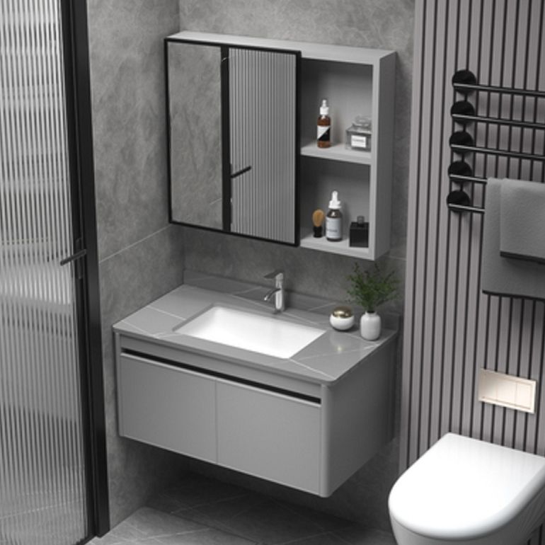 Wall Mount Bathroom Vanity Modern Metal Base Rectangular Single Vanity Set Clearhalo 'Bathroom Remodel & Bathroom Fixtures' 'Bathroom Vanities' 'bathroom_vanities' 'Home Improvement' 'home_improvement' 'home_improvement_bathroom_vanities' 1200x1200_546a4f3e-887e-45ca-8f7c-ba8fa97081c5