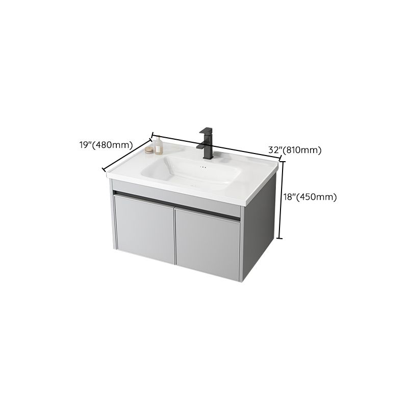 Single Sink Modern Bathroom Vanity Gray Metal Frame Wall Mount Vanity Set Clearhalo 'Bathroom Remodel & Bathroom Fixtures' 'Bathroom Vanities' 'bathroom_vanities' 'Home Improvement' 'home_improvement' 'home_improvement_bathroom_vanities' 1200x1200_548f048e-bfbf-4f0e-aac3-c7b01d261e47