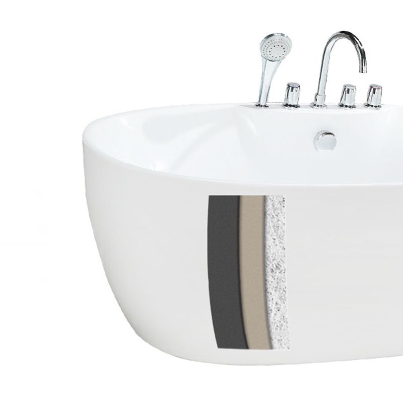 Modern Ellipse White Bathtub Acrylic Back to Wall with Drain Bath Tub Clearhalo 'Bathroom Remodel & Bathroom Fixtures' 'Bathtubs' 'Home Improvement' 'home_improvement' 'home_improvement_bathtubs' 'Showers & Bathtubs' 1200x1200_5490dd55-678c-4cef-bc55-1f0e04d7f3ac