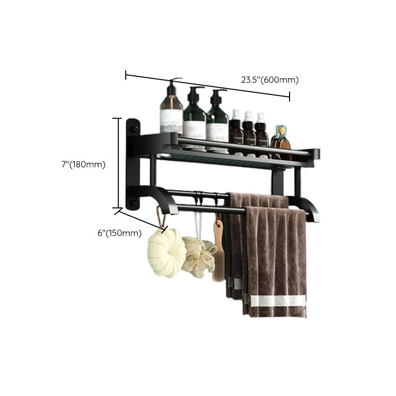 Modern Black Bathroom Accessory Stainless Steel Hardware Set Bath Shelf Clearhalo 'Bathroom Hardware Sets' 'Bathroom Hardware' 'Bathroom Remodel & Bathroom Fixtures' 'bathroom_hardware_sets' 'Home Improvement' 'home_improvement' 'home_improvement_bathroom_hardware_sets' 1200x1200_549a0533-3cd2-4c29-871a-4d4bbe06c608