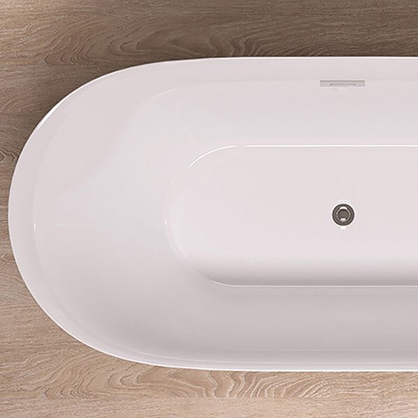 Modern Back to Wall Bath Oval White Soaking Acrylic Freestanding Bathtub Clearhalo 'Bathroom Remodel & Bathroom Fixtures' 'Bathtubs' 'Home Improvement' 'home_improvement' 'home_improvement_bathtubs' 'Showers & Bathtubs' 1200x1200_54b2cf4c-c7ea-4e95-872f-b391ec9f0c05