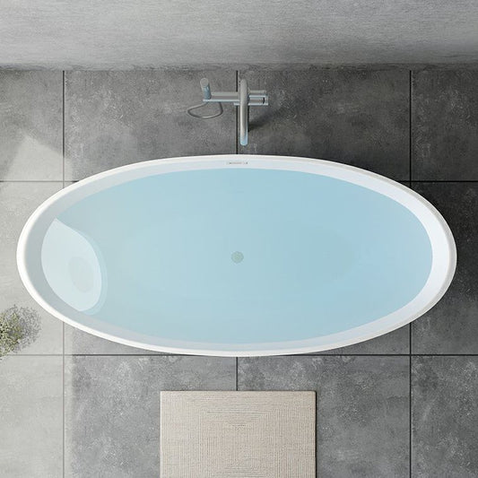 Modern Soaking Freestanding Bath Tub Acrylic Oval Bathtub with Overflow Trim Clearhalo 'Bathroom Remodel & Bathroom Fixtures' 'Bathtubs' 'Home Improvement' 'home_improvement' 'home_improvement_bathtubs' 'Showers & Bathtubs' 1200x1200_54cfdf02-3e61-4548-80ce-bbd1572a98d0