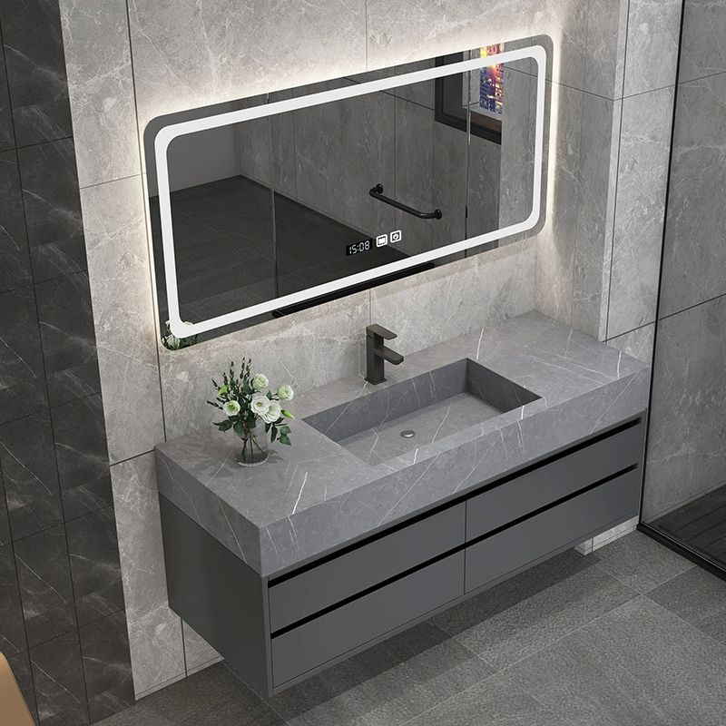 Wall Mount Mirror Included Sink Vanity for Bathroom with Faucet Drawers Clearhalo 'Bathroom Remodel & Bathroom Fixtures' 'Bathroom Vanities' 'bathroom_vanities' 'Home Improvement' 'home_improvement' 'home_improvement_bathroom_vanities' 1200x1200_54e4491f-37a2-4b6f-96bc-9f837120d836