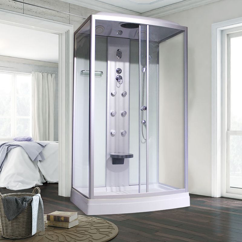 Rectangle Framed Shower Stall Corner Single Sliding Shower Stall Clearhalo 'Bathroom Remodel & Bathroom Fixtures' 'Home Improvement' 'home_improvement' 'home_improvement_shower_stalls_enclosures' 'Shower Stalls & Enclosures' 'shower_stalls_enclosures' 'Showers & Bathtubs' 1200x1200_54f445f1-9052-4276-9b8b-06a05c8b6de1