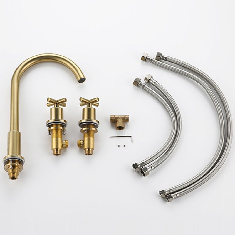 High-Arc Basin Faucet Cross Handle Vanity Faucet for Bathroom Clearhalo 'Bathroom Remodel & Bathroom Fixtures' 'Bathroom Sink Faucets' 'Bathroom Sinks & Faucet Components' 'bathroom_sink_faucets' 'Home Improvement' 'home_improvement' 'home_improvement_bathroom_sink_faucets' 1200x1200_54fbd651-008f-4037-a6d6-45059401ba03