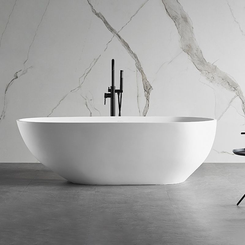 Modern Stone Soaking Bath White Freestanding Bathtub for Bathroom Clearhalo 'Bathroom Remodel & Bathroom Fixtures' 'Bathtubs' 'Home Improvement' 'home_improvement' 'home_improvement_bathtubs' 'Showers & Bathtubs' 1200x1200_55070502-5466-4cb3-b3c1-275f4b776737