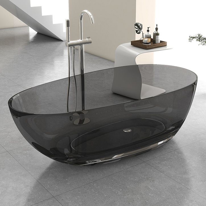 Antique Finish Soaking Bathtub Oval Stand Alone Modern Bath Tub Clearhalo 'Bathroom Remodel & Bathroom Fixtures' 'Bathtubs' 'Home Improvement' 'home_improvement' 'home_improvement_bathtubs' 'Showers & Bathtubs' 1200x1200_550c1caf-dd3d-4472-a9ed-cb733b8c92a1