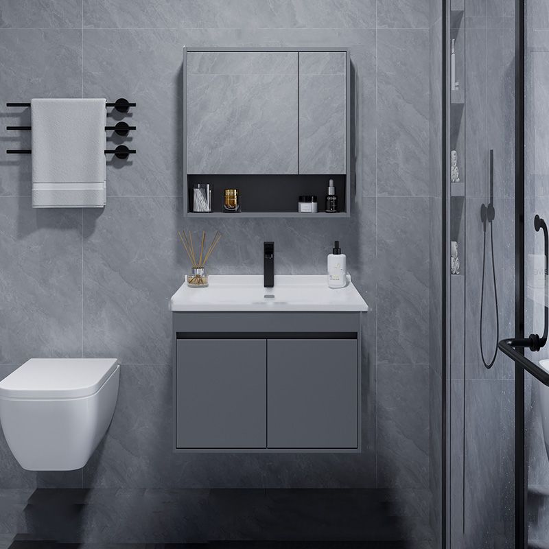 Solid Wood Wall Mount Single-Sink Modern Open Console with Sink Set Clearhalo 'Bathroom Remodel & Bathroom Fixtures' 'Bathroom Vanities' 'bathroom_vanities' 'Home Improvement' 'home_improvement' 'home_improvement_bathroom_vanities' 1200x1200_551bc13d-bec7-4c5e-beb8-1961502fff55